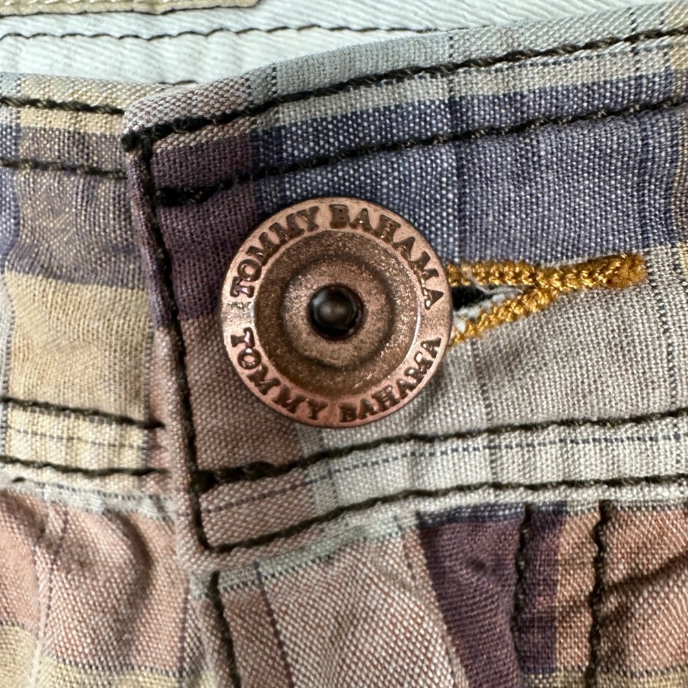 Tommy Bahama Cargo Shorts Mens‎ 42 Plaid Brown Beige Casual Utility Outdoor - Picture 7 of 14